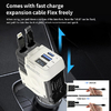 4 in 1 Fast Car Charger with Multiple Charging Ports，Universal Car Phone Charger with 2 Pcs Retractable Charging Cable (31.5 Inch),for Mobile Phone and Digital Device